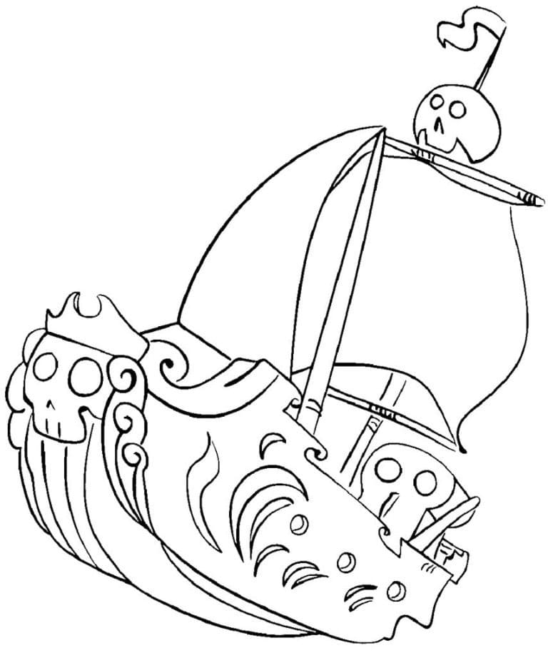 Desenho deNavio Pirata de Santiago dos Mares para colorir