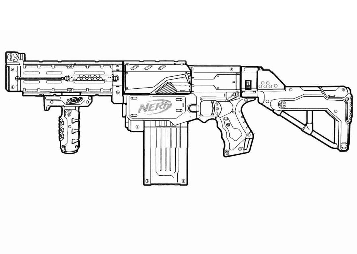 Desenho deNerf Rifle para colorir