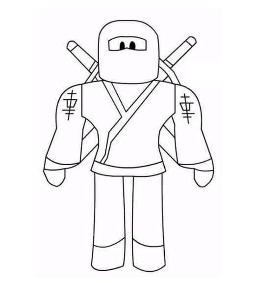 Desenho deNinja de Roblox para colorir