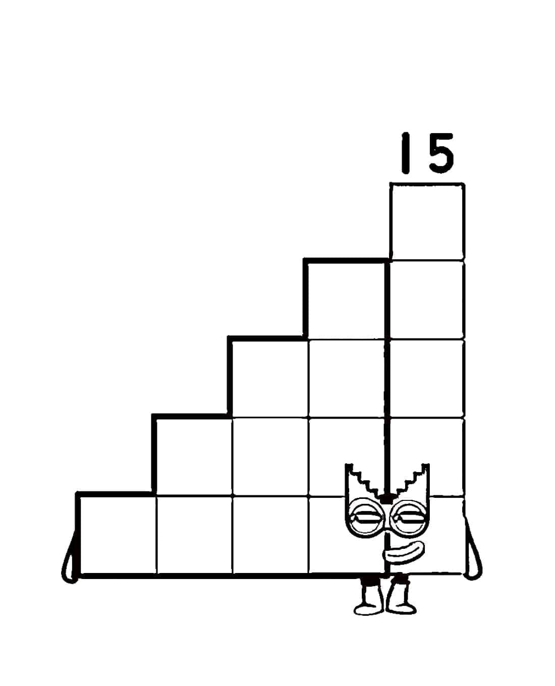 Desenho deNúmero 15 Numberblock para colorir