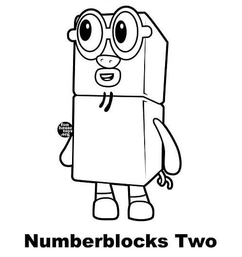 Desenho deNúmero 2 Numberblocks para colorir