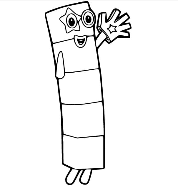 Desenho deNúmero 5 de Numberblocks para colorir