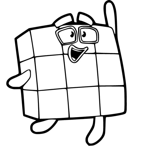 Desenho deNúmero 9 de Numberblocks para colorir