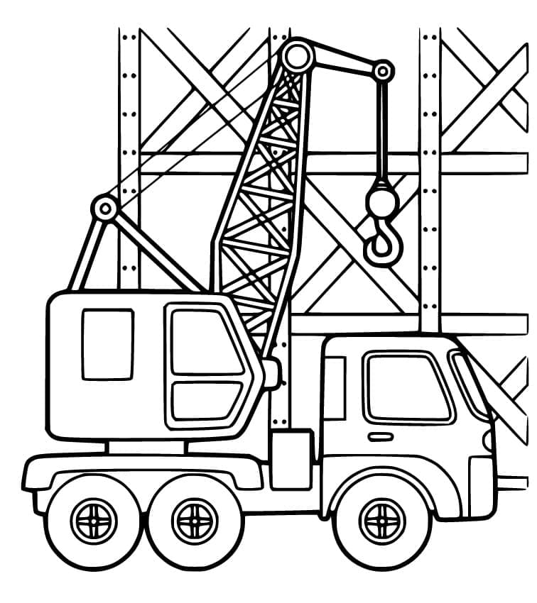 Desenho deO Caminhão Guindaste para colorir