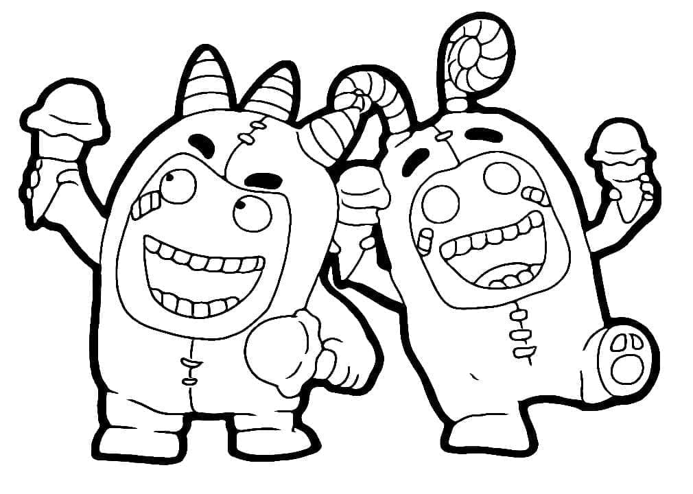 Desenho deOddbods Fuse e Zee para colorir