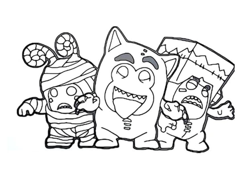 Desenho deOddbods no Dia das Bruxas para colorir