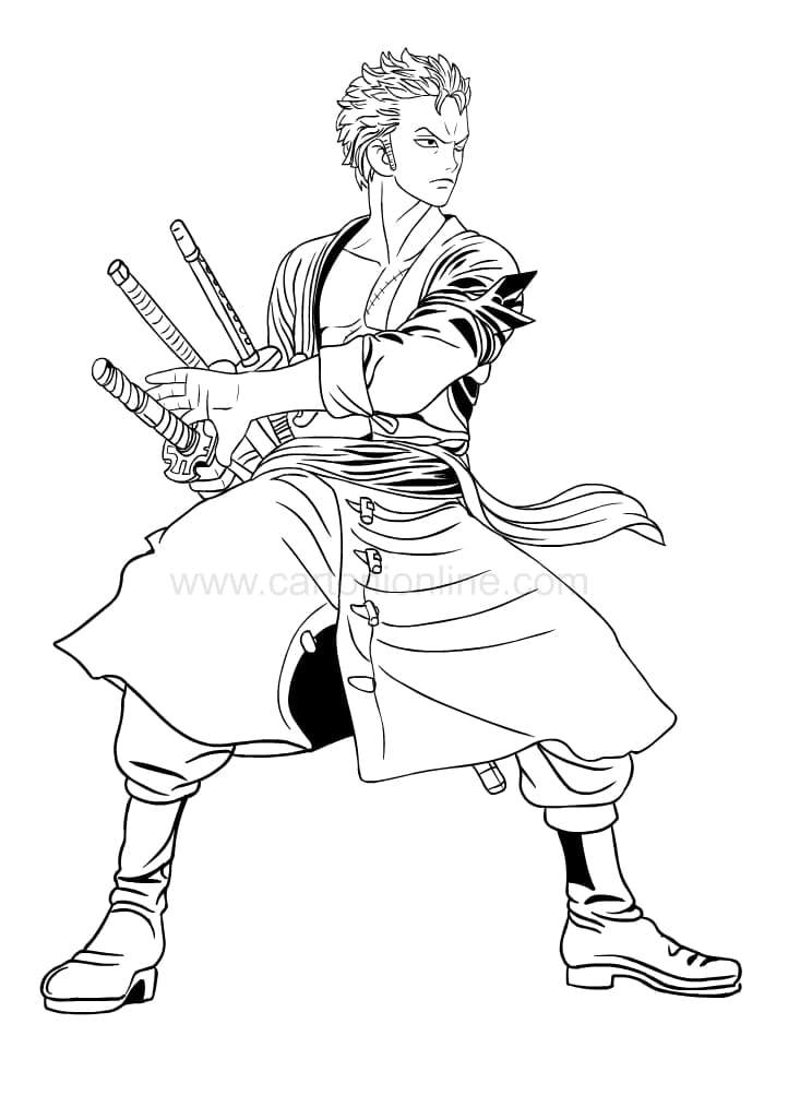 Desenho deOne Piece Zoro para colorir