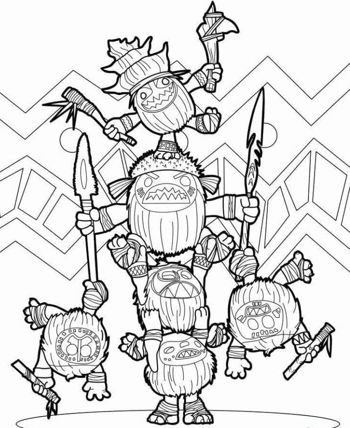 Desenho de Os Kakamora de Moana para colorir