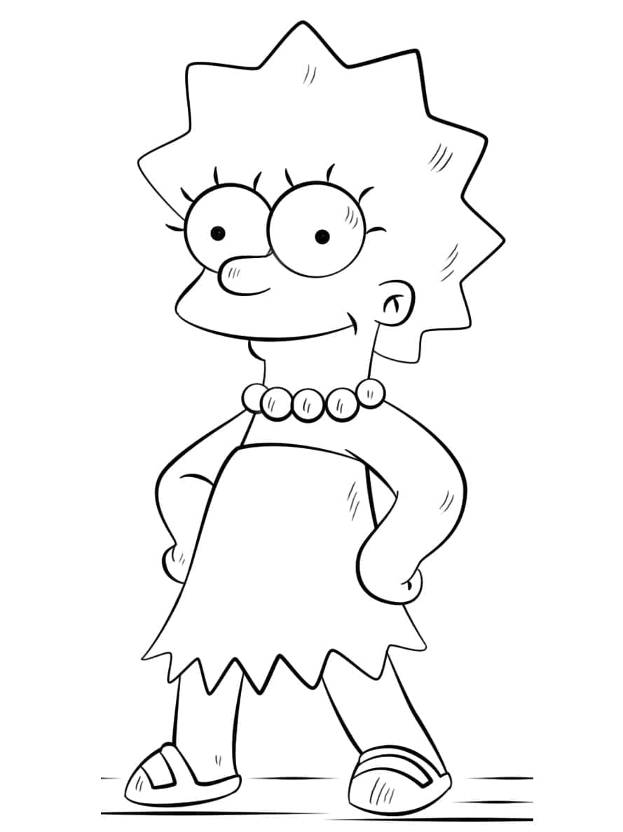 Desenho deOs Simpsons Lisa para colorir