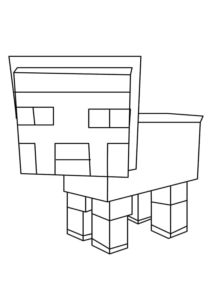 Desenho deOvelhinha Minecraft para colorir