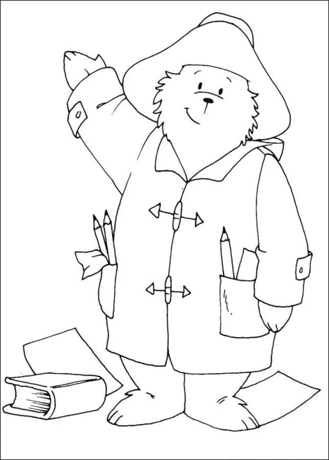 Desenho dePaddington Acenando com a Mão para colorir