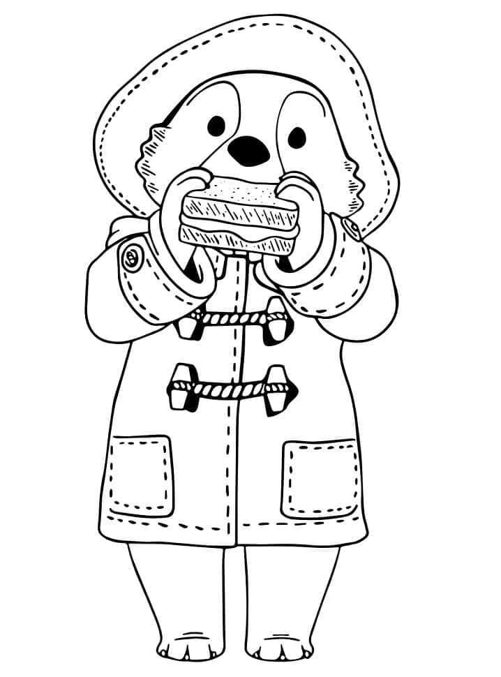 Desenho dePaddington Come Sanduíche para colorir