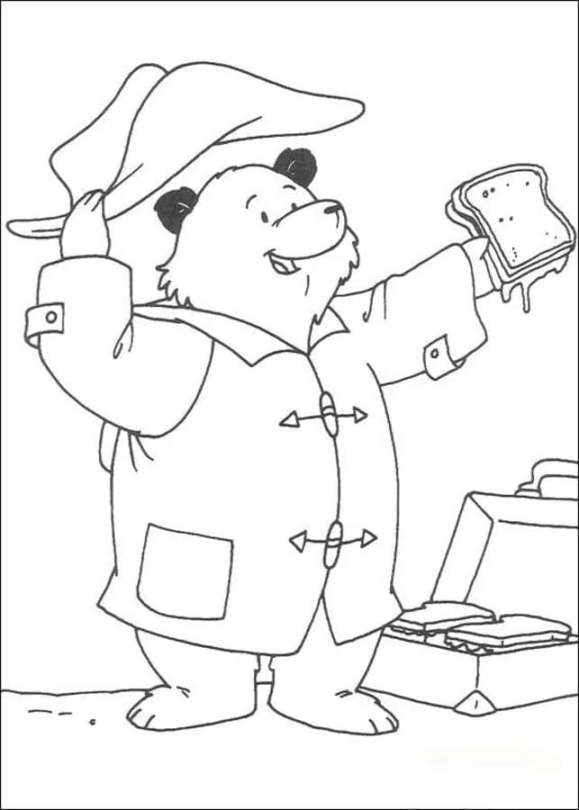 Desenho dePaddington e Sanduíche para colorir