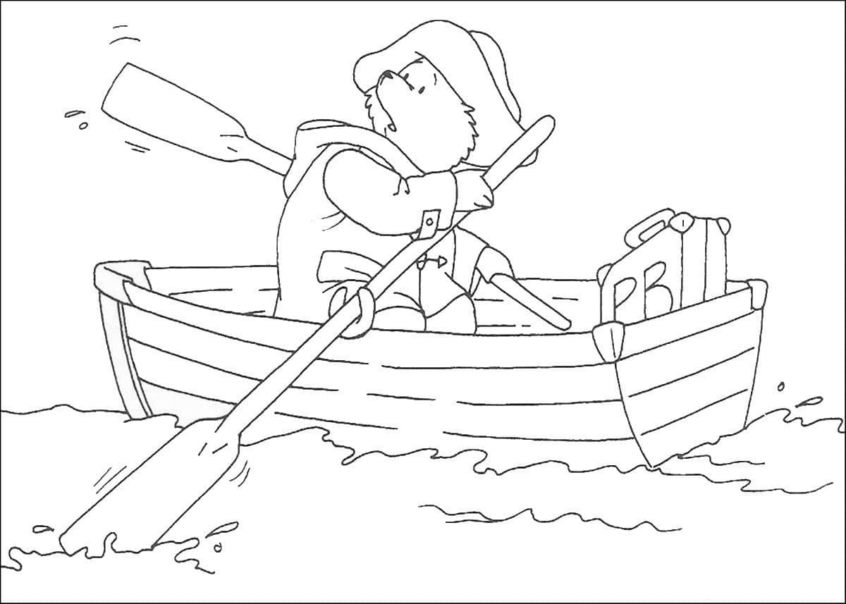 Desenho dePaddington no Barco para colorir