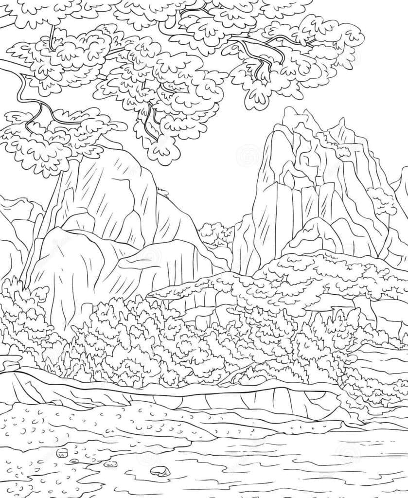 Desenho de Paisagem Maravilhosa para colorir