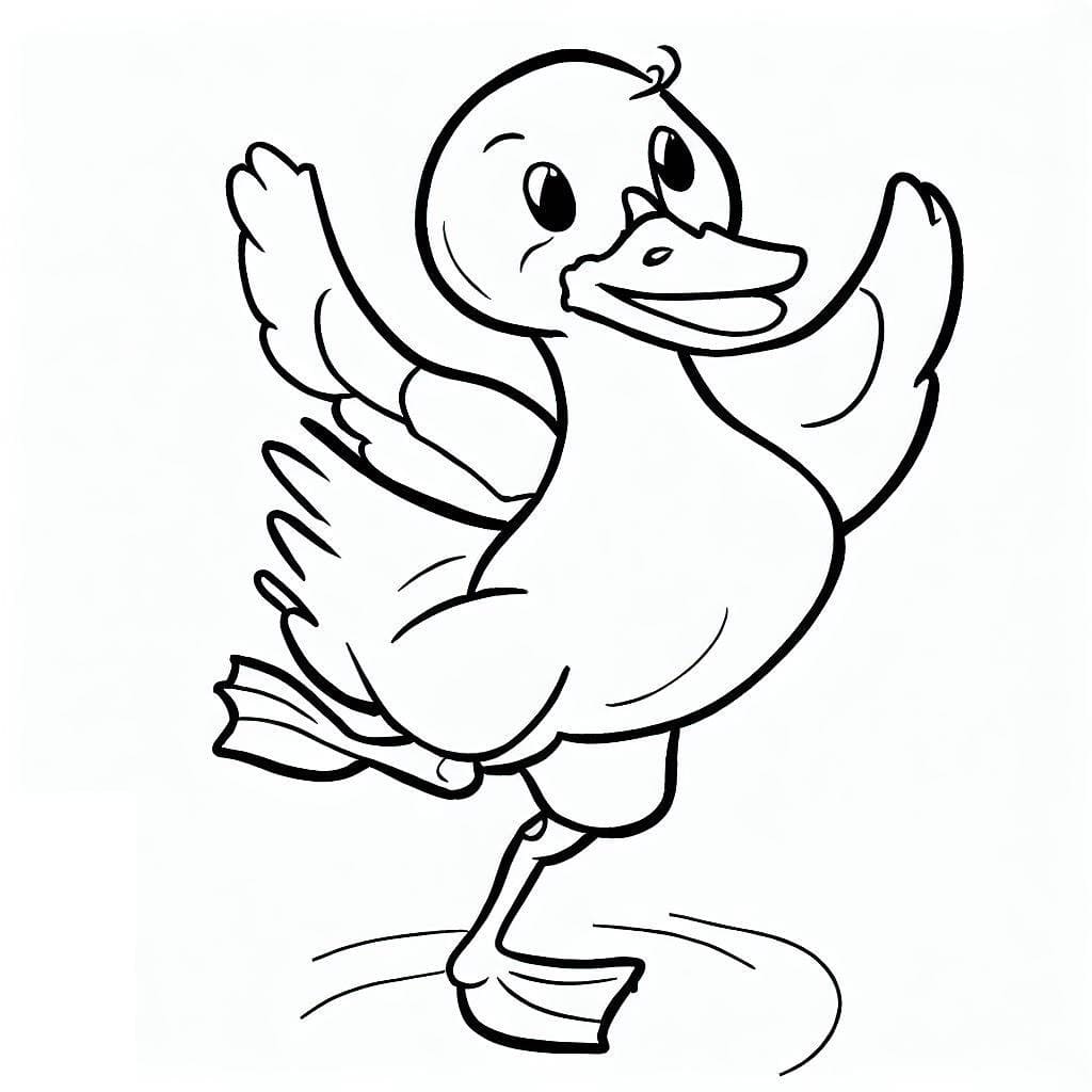 Desenho dePato Dançante para colorir