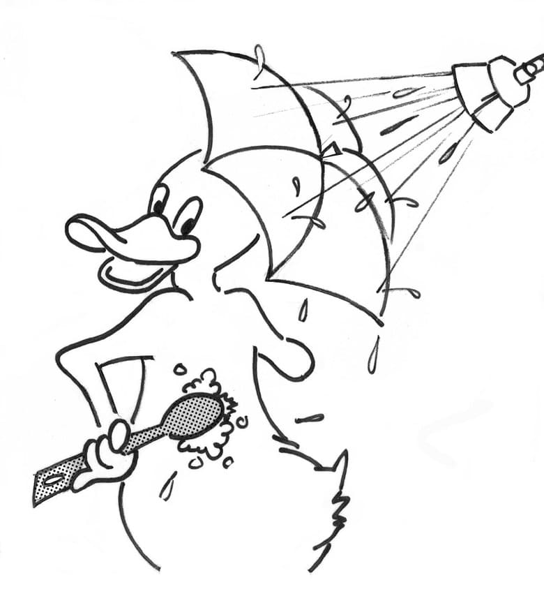 Desenho dePato de Banho para colorir