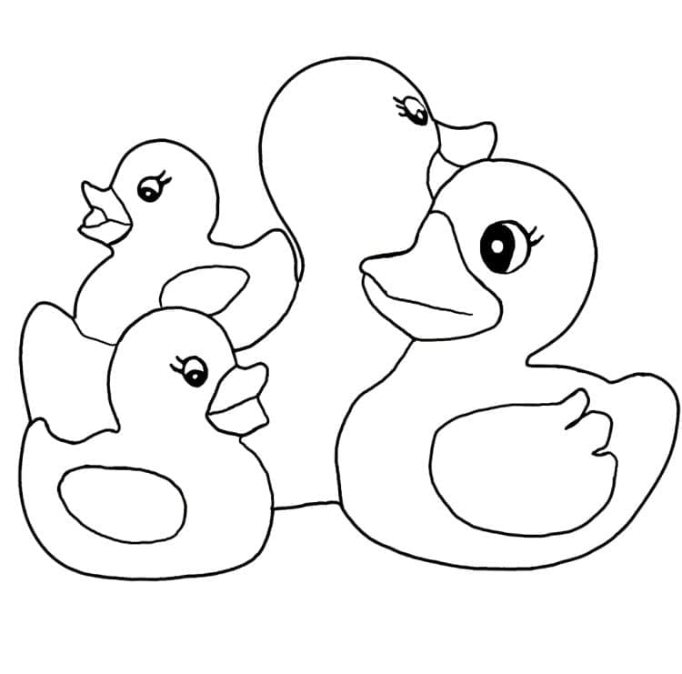 Desenho dePatos de Borracha para colorir