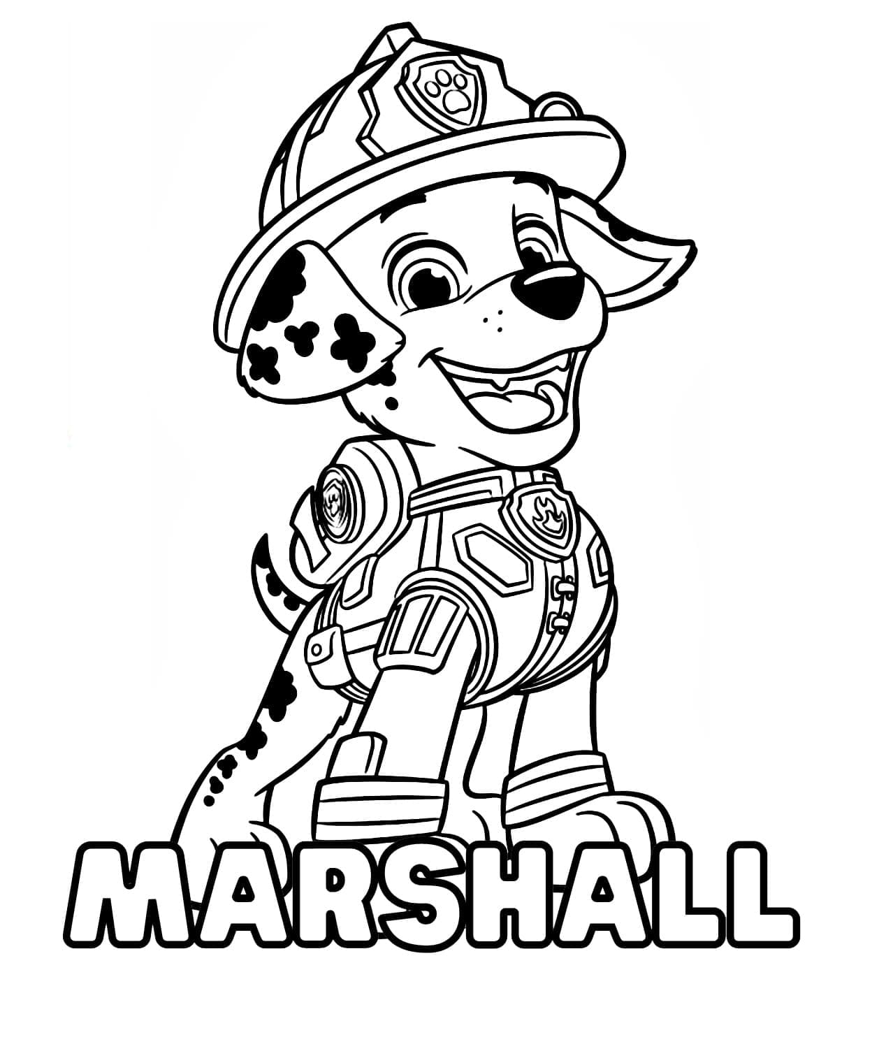 Desenho dePatrulha Canina Marshall Fofo para colorir