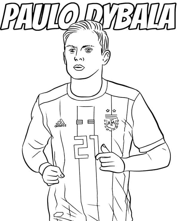 Desenho dePaulo Dybala Jogador de Futebol para colorir