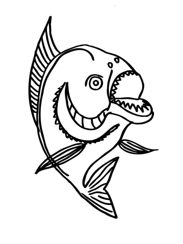 Desenho dePeixe Piranha para colorir