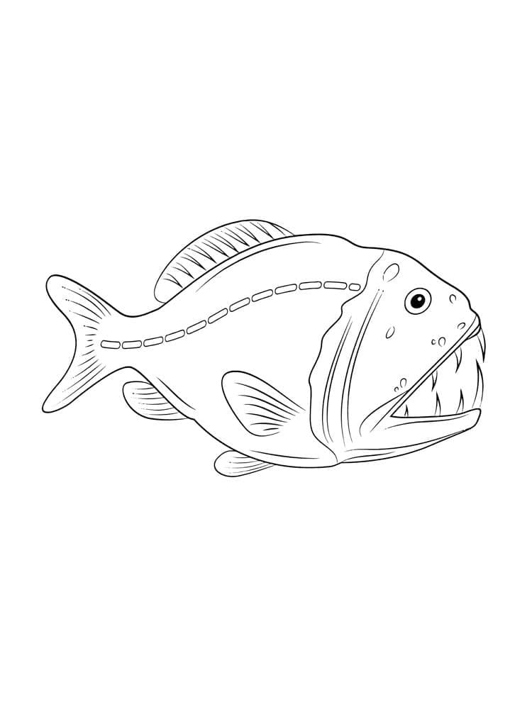 Desenho dePeixe Piranha Pequeno para colorir