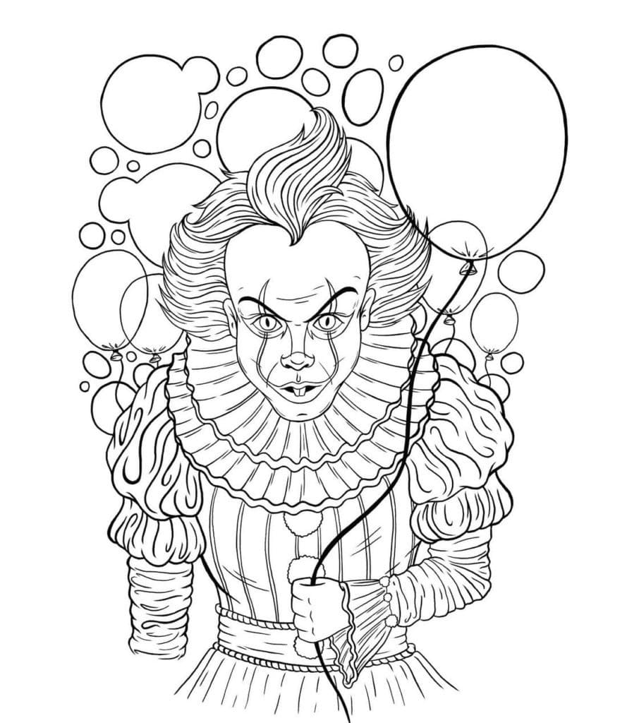 Desenho dePennywise 1 para colorir