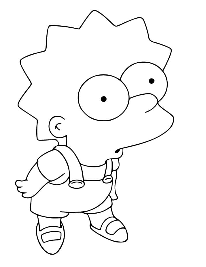 Desenho dePequena Lisa Simpson para colorir