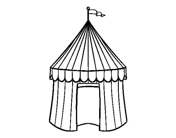 Desenho dePequena Tenda de Circo para colorir