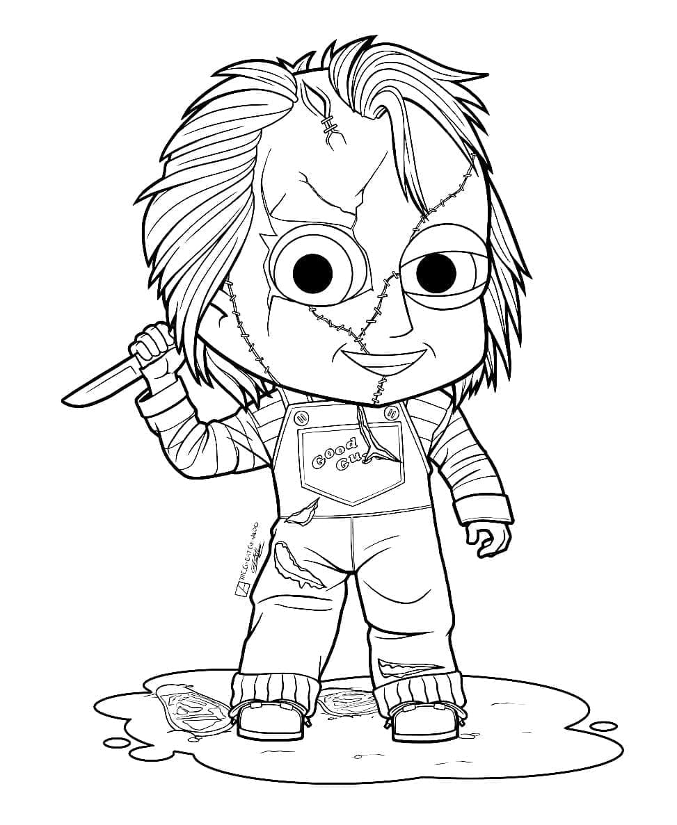 Desenho dePequeno Chucky para colorir