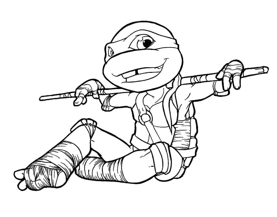 Desenho dePequeno Donatello Tartarugas Ninja para colorir