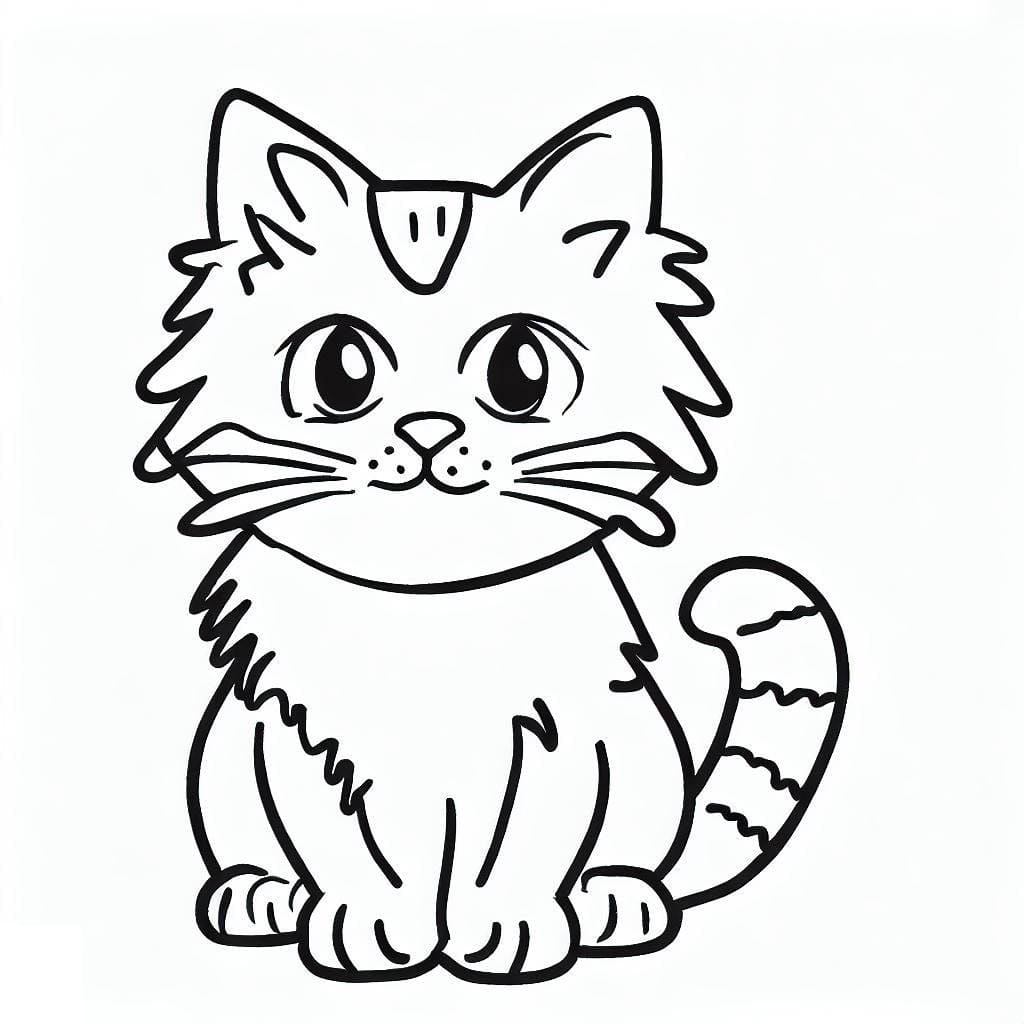 Desenho dePequeno Gato Fofo para colorir