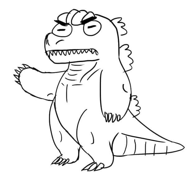 Desenho dePequeno Godzilla para colorir