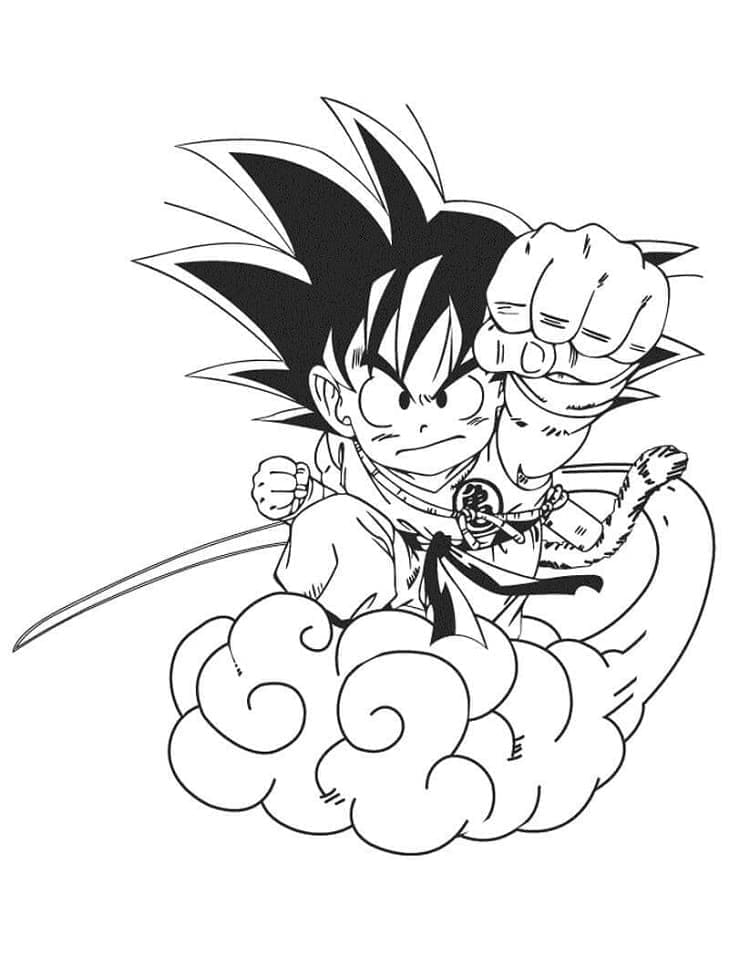 Desenho dePequeno Goku para colorir