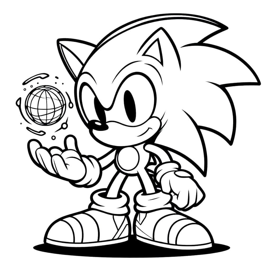 Desenho de Pequeno Sonic para colorir