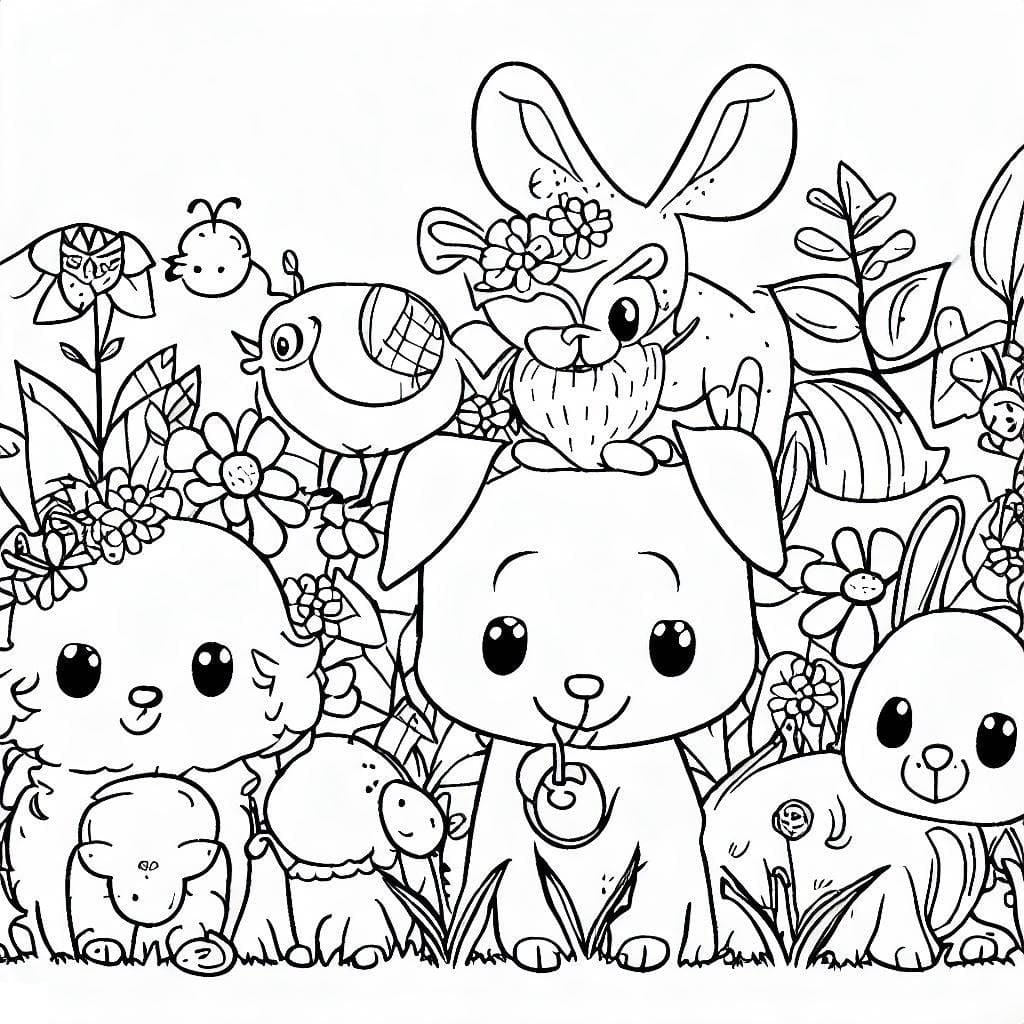 Desenho dePequenos Bichinhos do Jardim para colorir