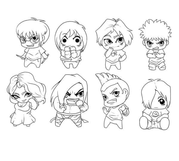 Desenhos de Chibi para colorir