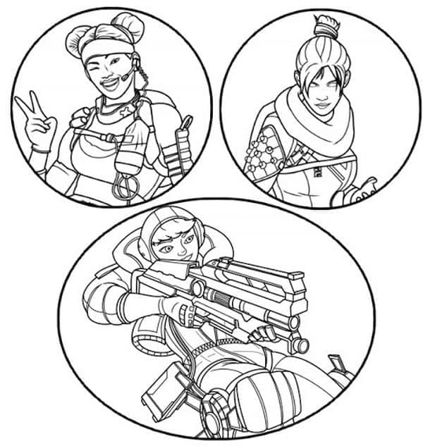 Desenho dePersonagens de Apex Legends para colorir