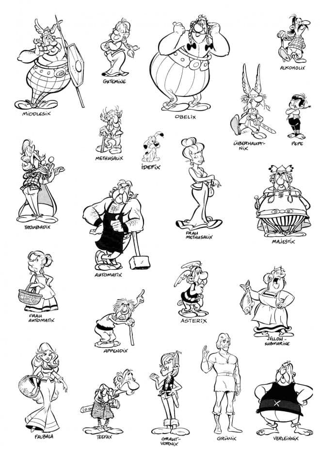 Desenho dePersonagens de Asterix para colorir