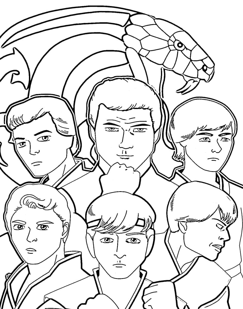 Desenho dePersonagens de Cobra Kai para colorir