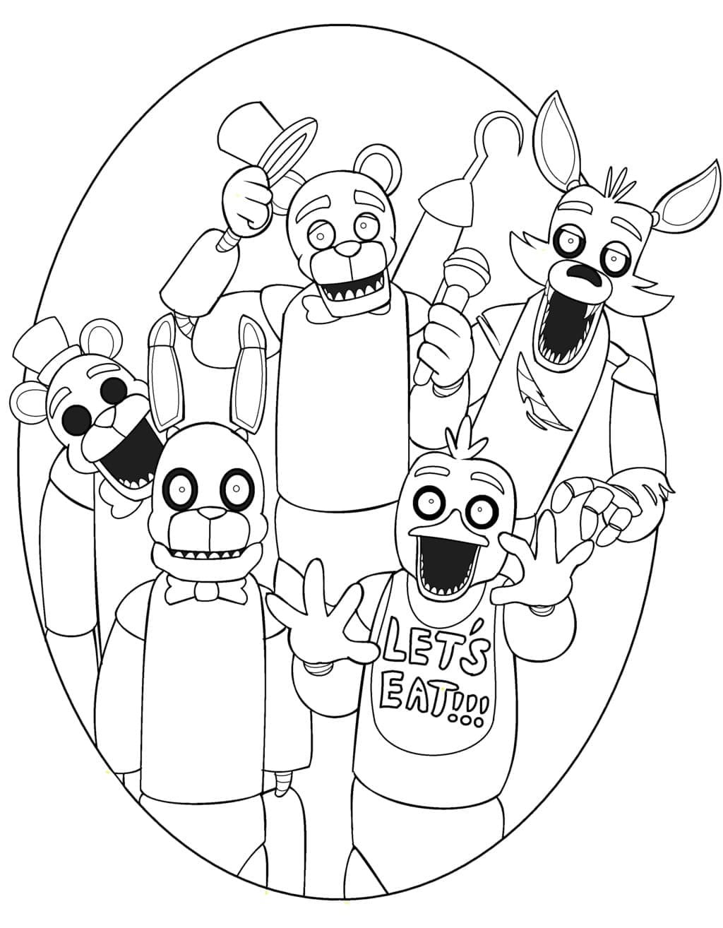 Desenhos de Five Nights at Freddy’s (FNAF) para colorir