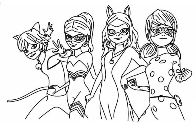 Desenho dePersonagens de Miraculous para colorir