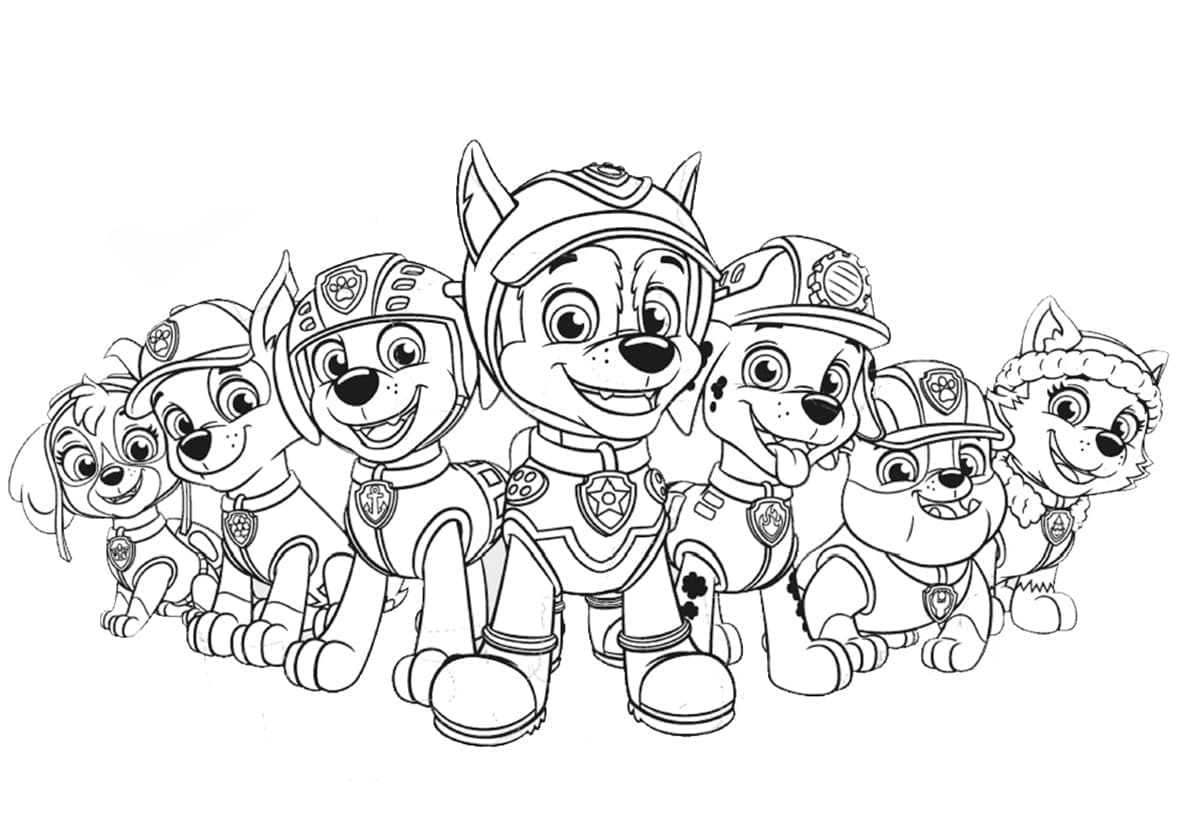 Desenho de Personagens em Patrulha Canina para colorir