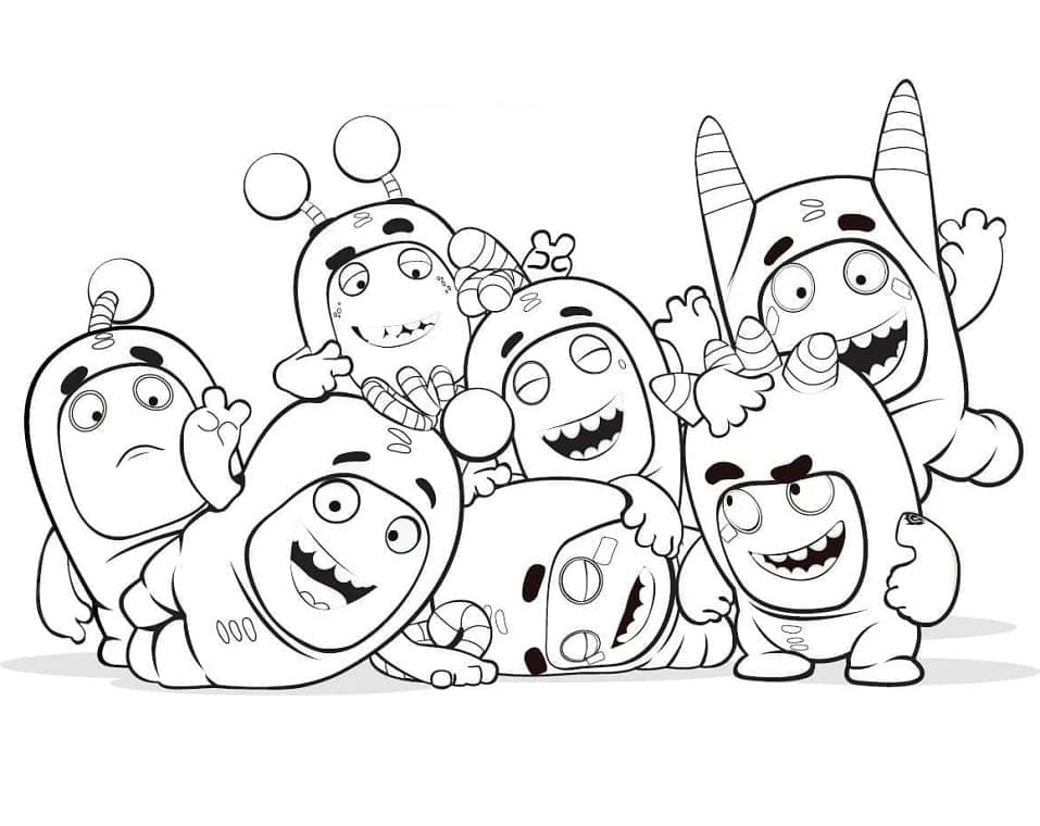 Desenho dePersonagens Oddbods para colorir