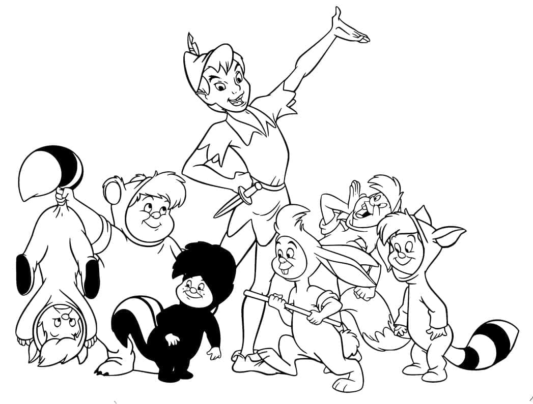 Desenho dePeter Pan E As Crianças Perdidas para colorir