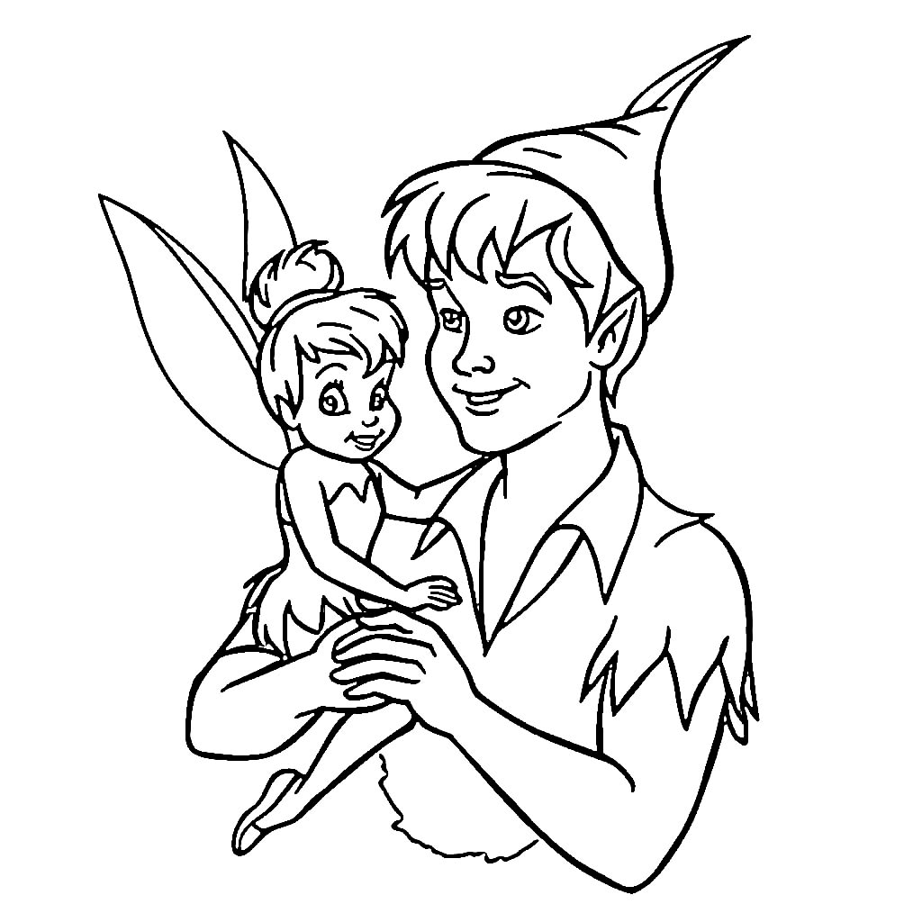 Desenho de Peter Pan E Tinker Bell Imagem Grátis para colorir