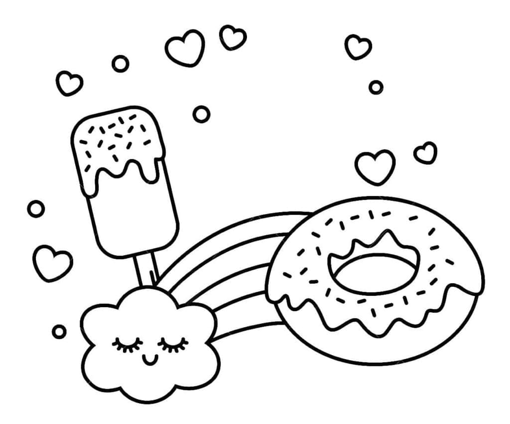 Desenho dePicolé e Donut para colorir