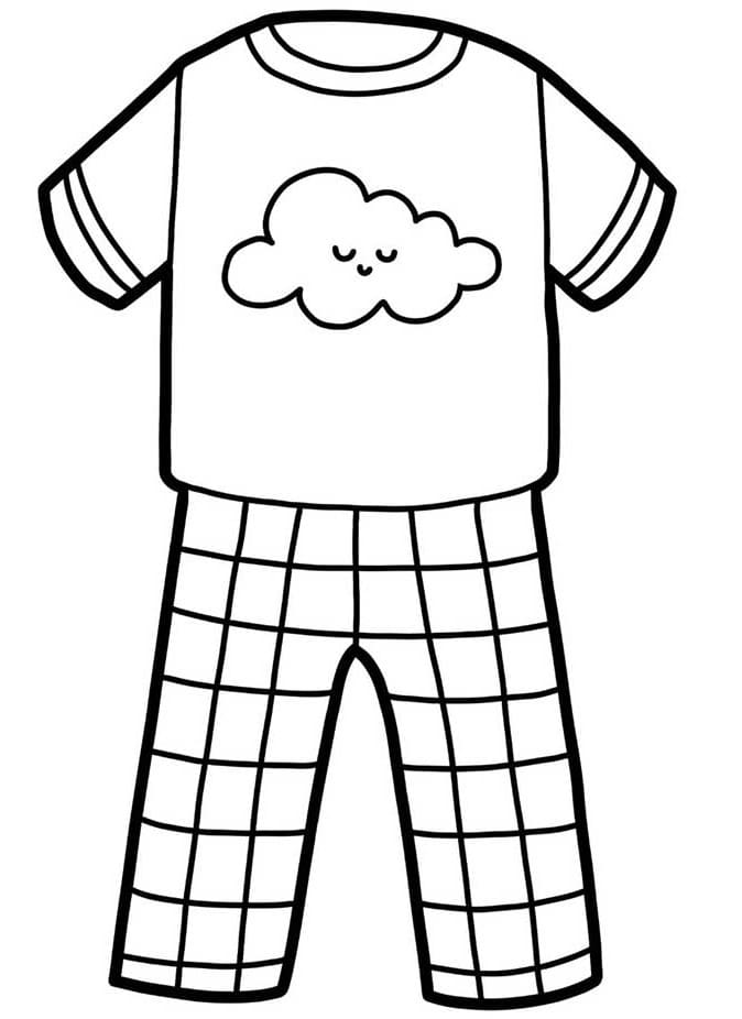 Desenho de Pijama Kawaii para colorir