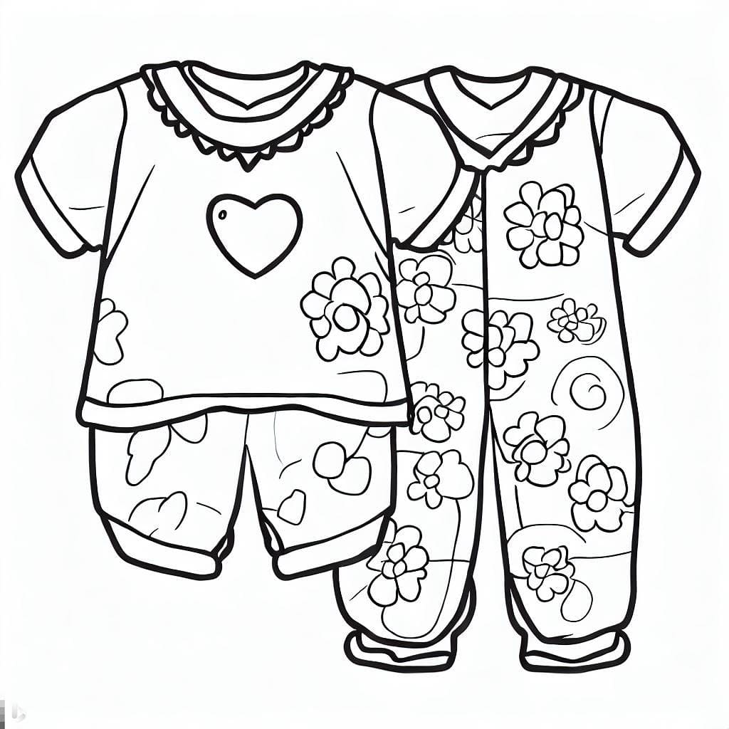 Desenhos de Pijama para colorir