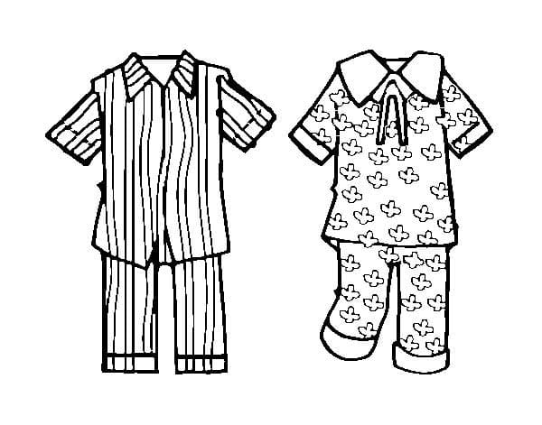 Desenho de Pijamas Para Crianças para colorir